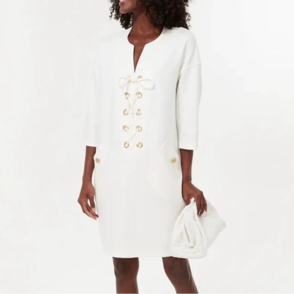 Tuckernuck Dresses & Skirts - Tuckernuck White Lace Up Sheath Dress-Women’s XL-Preppy-Bridal-Wedding-Bride-NEW